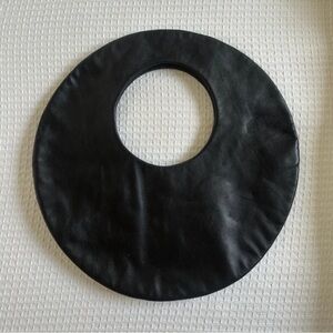 Black Circular Leather Handbag